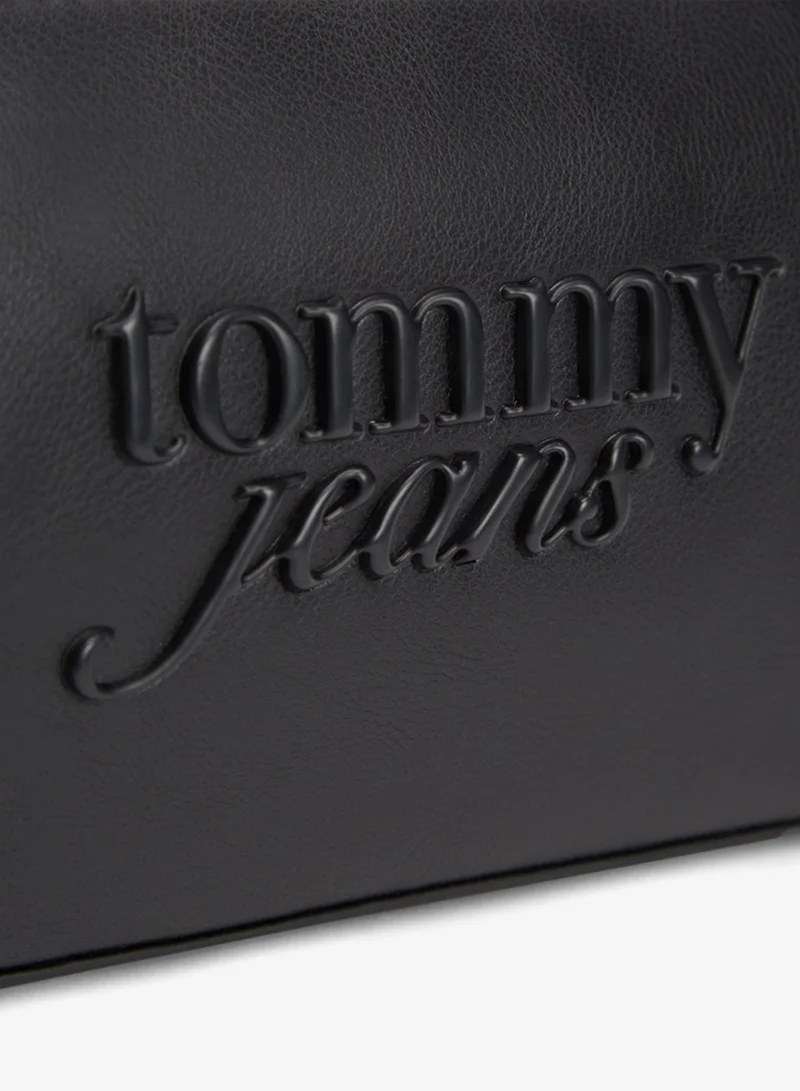 TOMMY JEANS Black Essential Logo Shoulder Bag for Women | Best Price UAE
